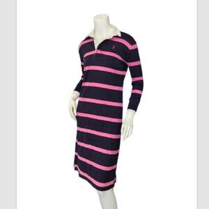 Vtg Ralph Lauren Rugby Polo Striped Cotton Dress